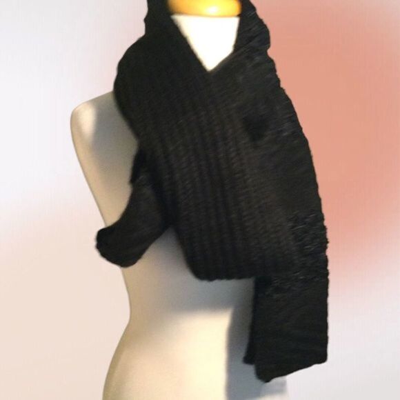 Inc International Concepts Black Long Oblong Scarf NWT - Picture 2 of 12